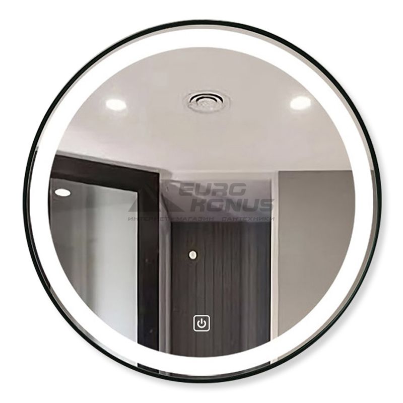 DUSEL Зеркало LED Smart DE-M2071D Black Ø100 сенсорное включение, подогрев